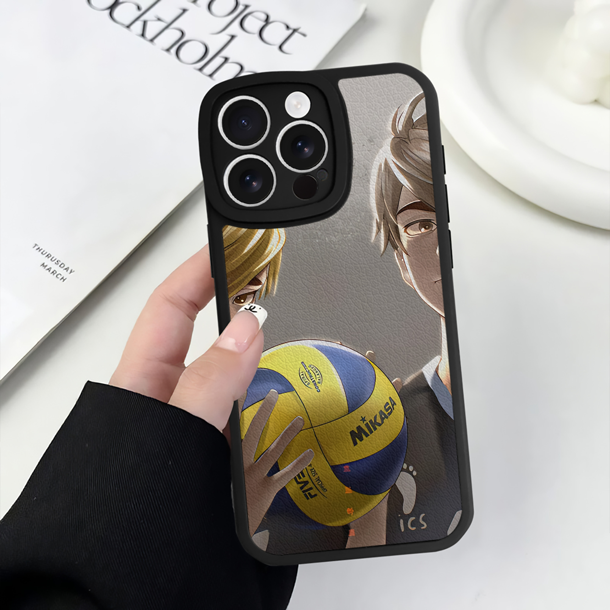 （画像用） ハイキュー!! Haikyu!! 【iPhone 16シリーズ対応】シリコンスマホケース（レザー調） 材質：シリコン